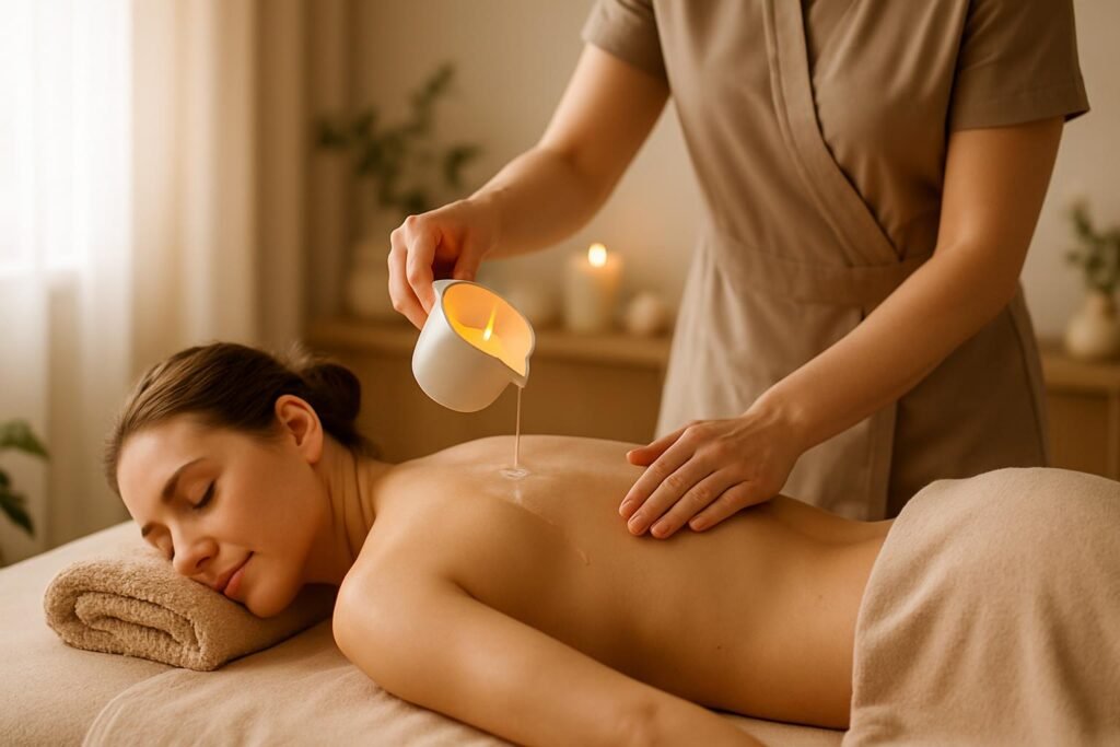 massage ? la bougie image ia